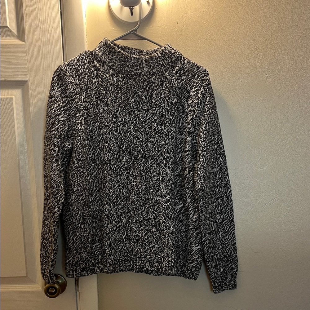 Lands' End Crew Neck Cable Knit Sweater